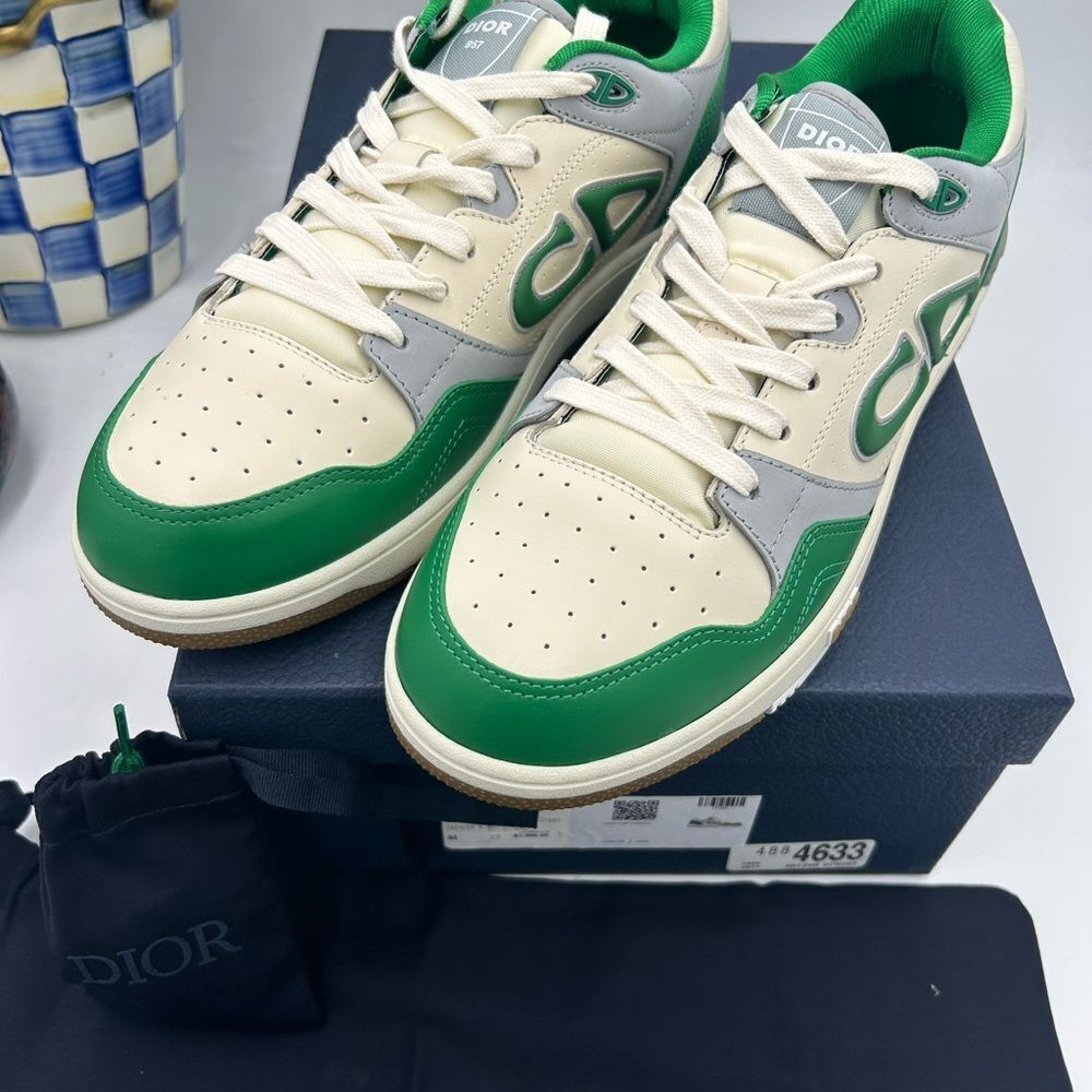 Men's Dior B 57 dribble low top leather sneakers size 44 made in Italy - Picture 12 of 15